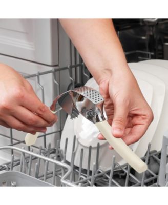 Garlic Press Comfort Grip with Peeler and Brush