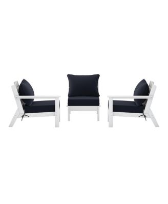 Outdoor Patio HDPE White Sectional Sofa with Patio Cushions