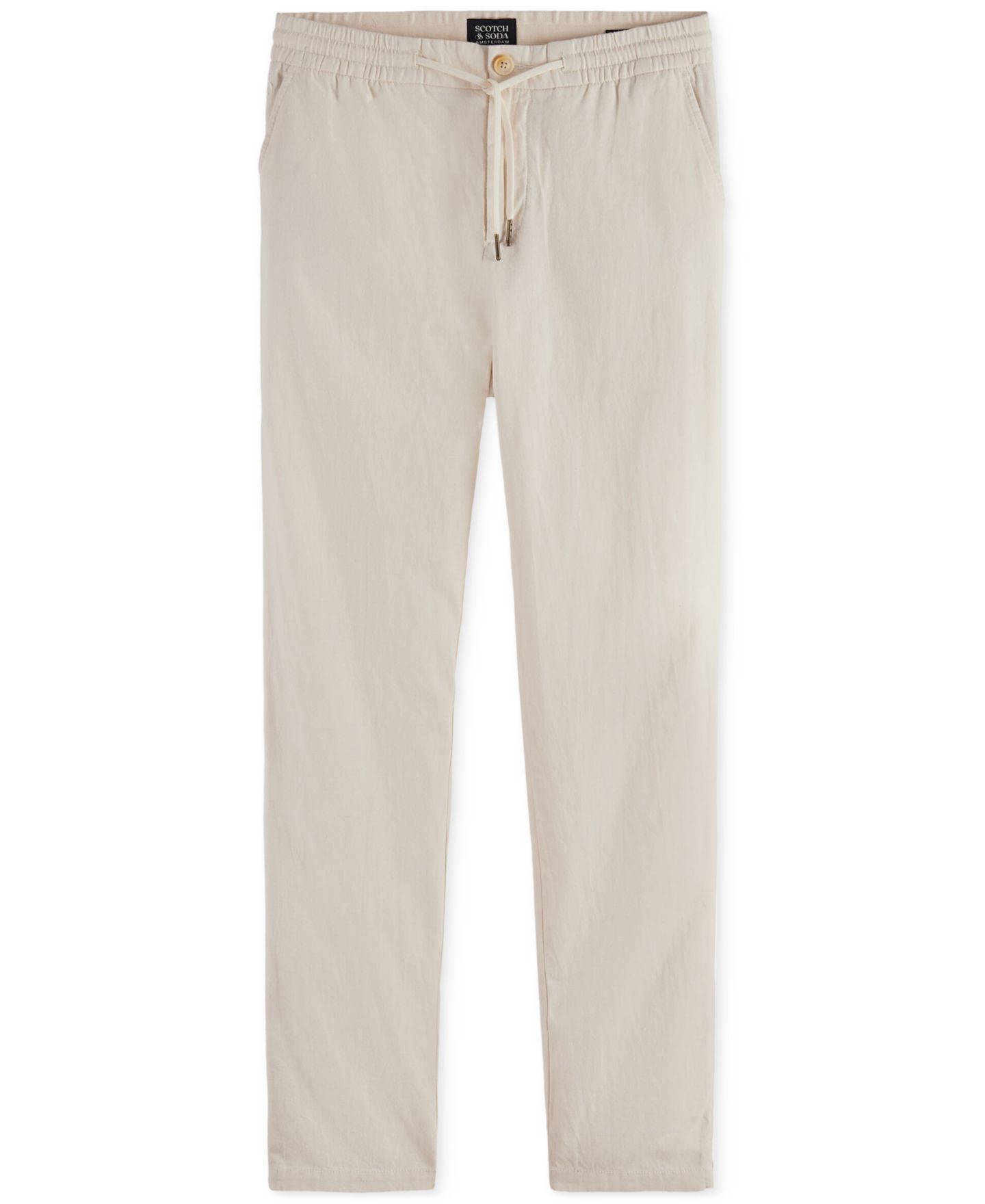 Мужские брюки SCOTCH & SODA Linen Warren Drawstring, цвет: Молочный белый — фото 6
