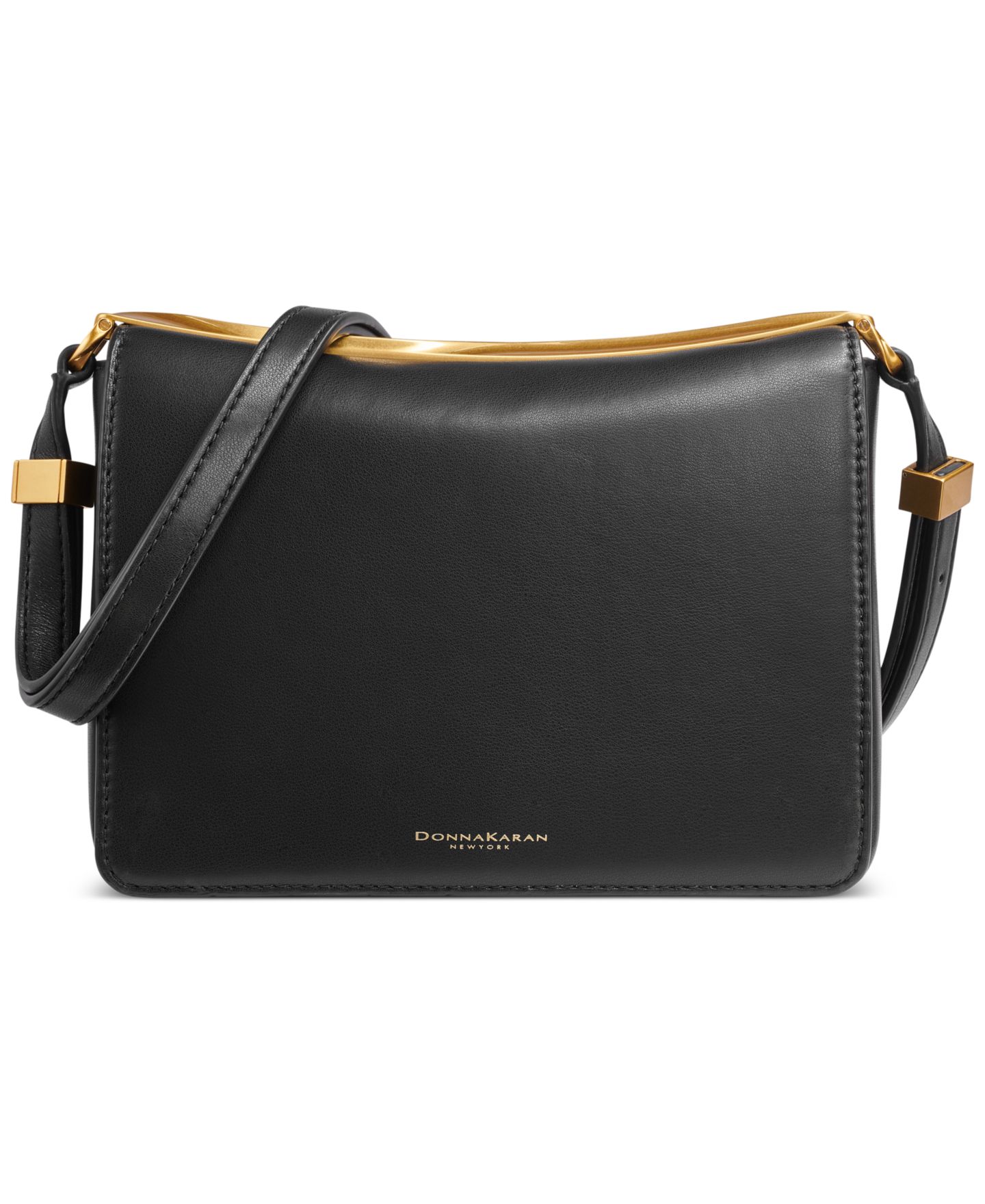 Женская сумка Donna Karan New York Jericho Flap Shoulder with Sculpted Hardware, цвет: Чёрный — фото 1