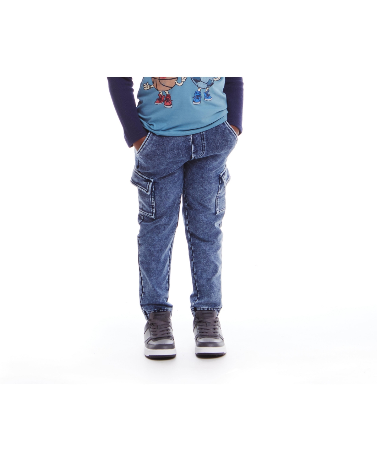 Andy & Evan Big Boys Toddler/Child Faux Denim French Terry Jogger