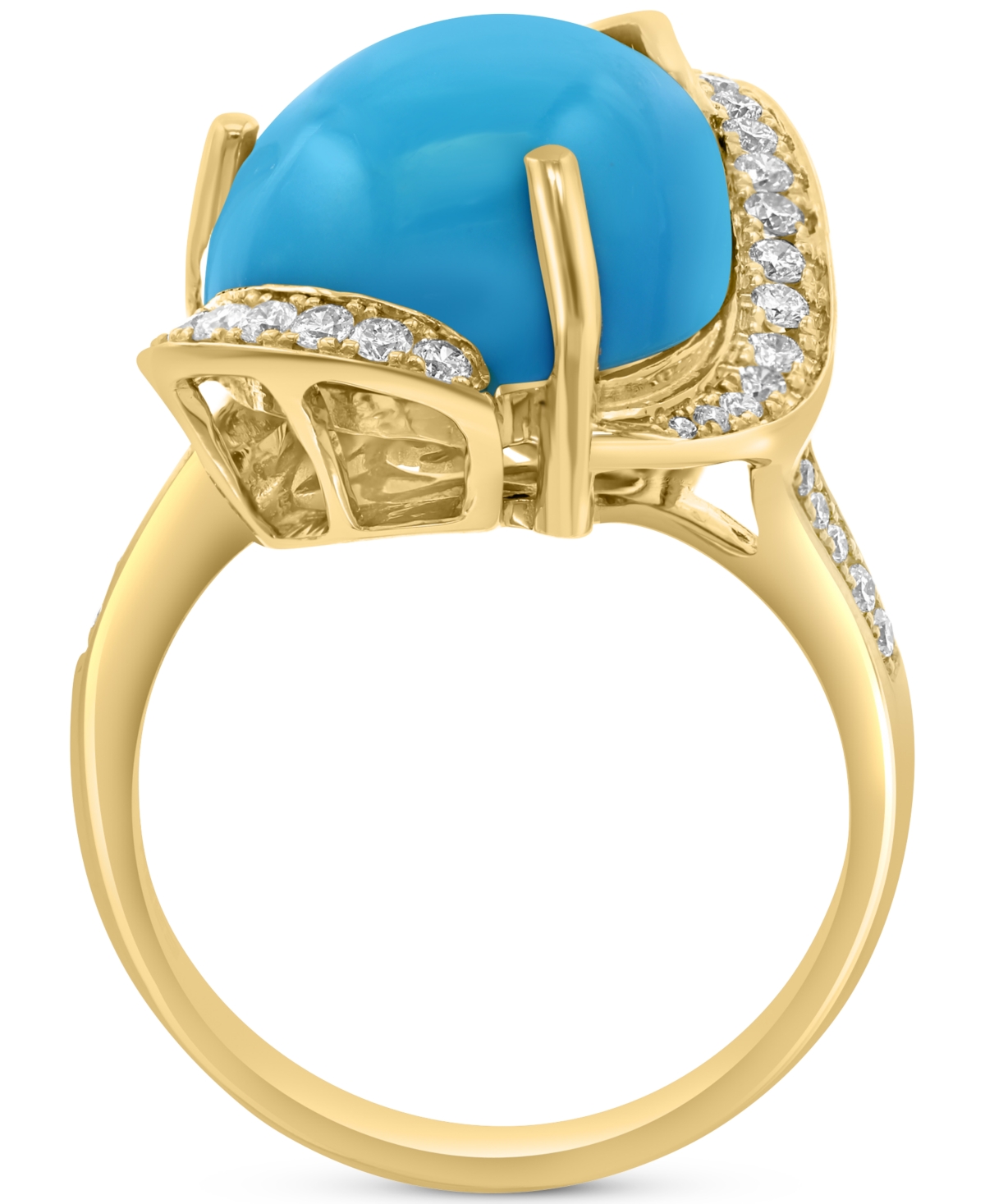 Effy Collection Effy Turquoise & Diamond (1/3 Ct. T.w.) Freeform Ring In 14k Gold In Turquoise