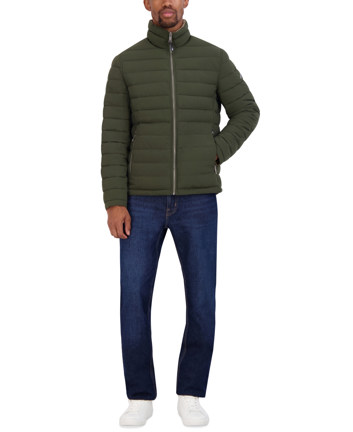 Nautica Men's Reversible Quilted Puffer Jacket In Black
