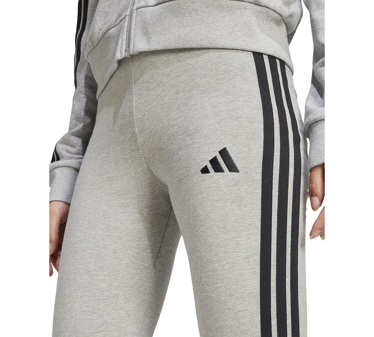 Shop Adidas Originals Women's Slim-fit Full-length High-rise Leggings In Medium Grey Heather,black
