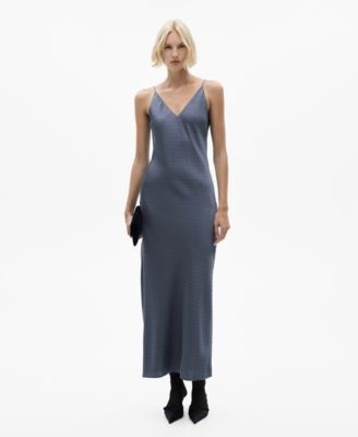 Mango Women's Rhinestone Details Lingerie Dress - Macy's