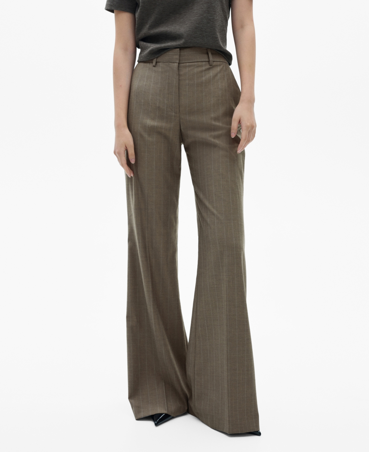 Mango Women's Pinstripe Flared Pants