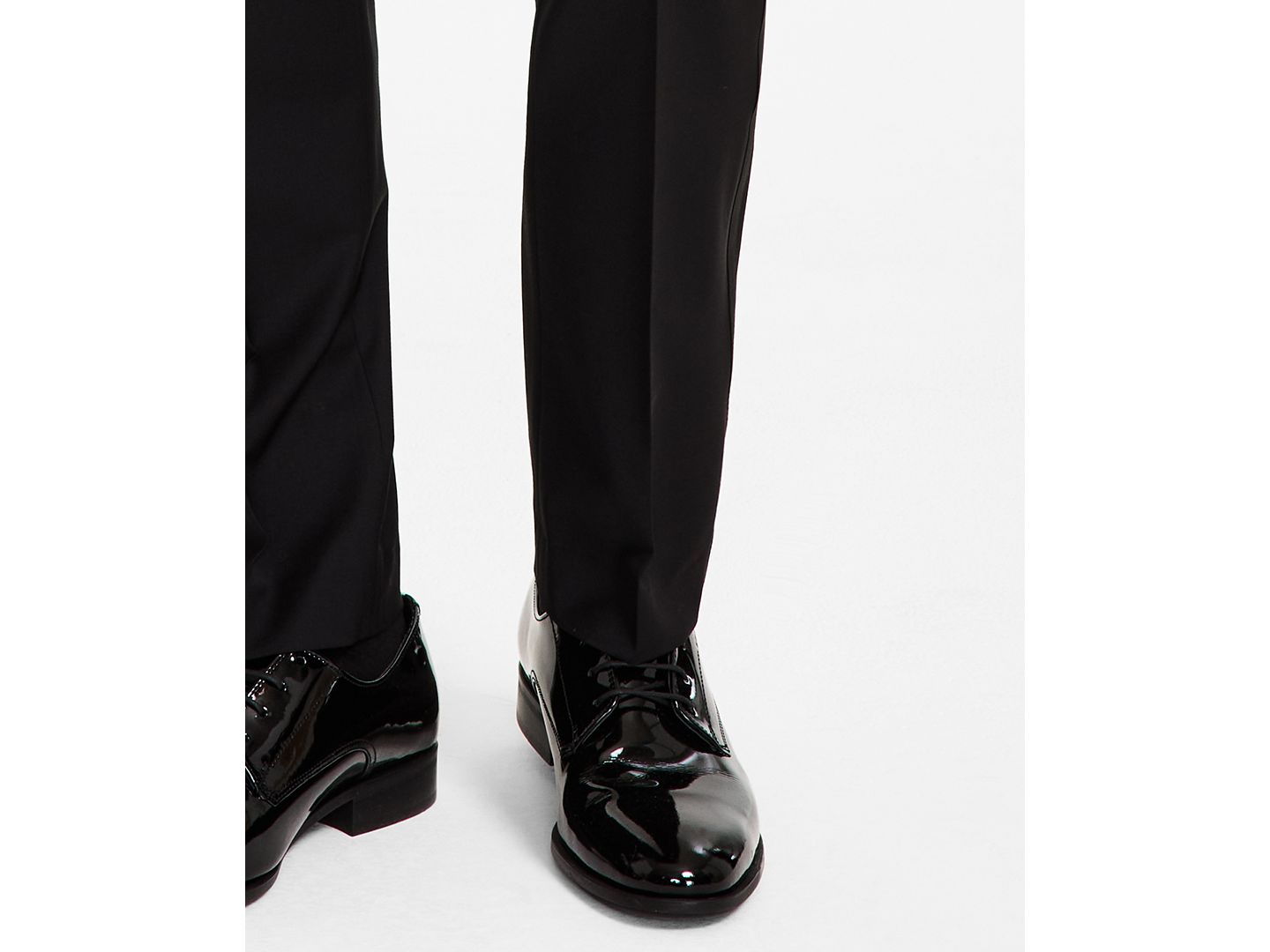 Мужские брюки Calvin Klein Slim-Fit Wool-Blend Tuxedo, цвет: Чёрный — фото 7