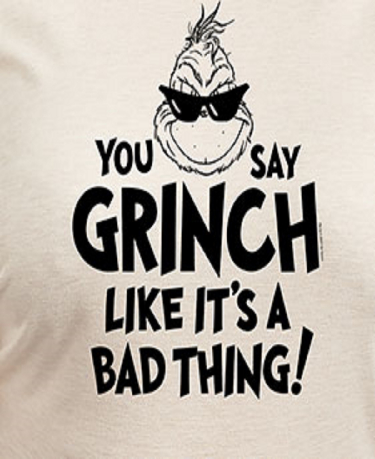 Hybrid Apparel Plus Size Grinch Like It's A Bad Thing Graphic Pullover Top In Beige,khaki