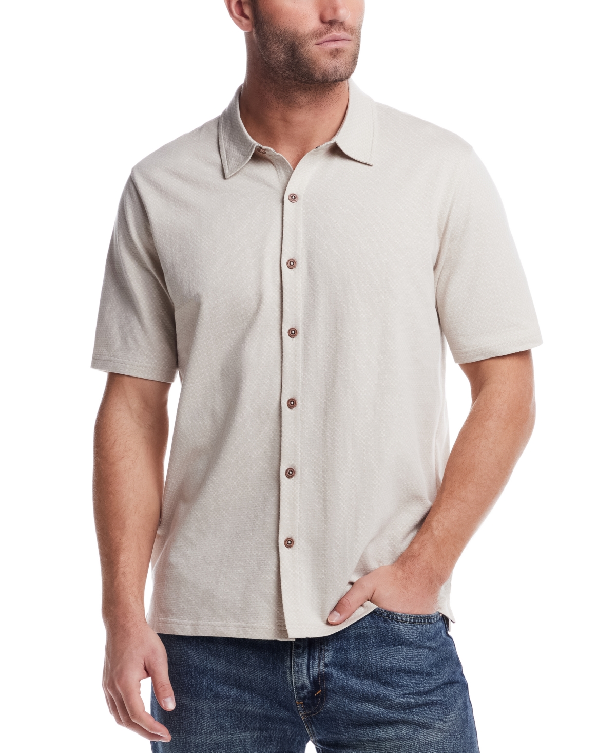 Men's Twill Short-Sleeve Button Shirt - Olive