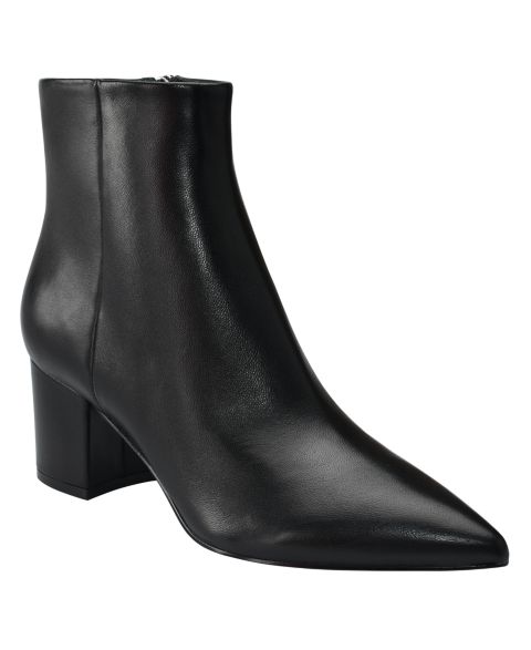 Женские ботинки Marc Fisher LTD Jarli Block Heel Dress Booties, цвет: Чёрный кожаный