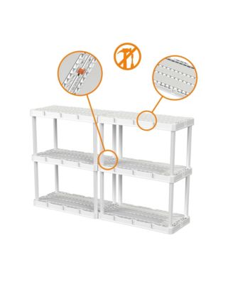 3 Shelf Knect-A-Shelf Fixed Height Light Duty Storage Unit,White