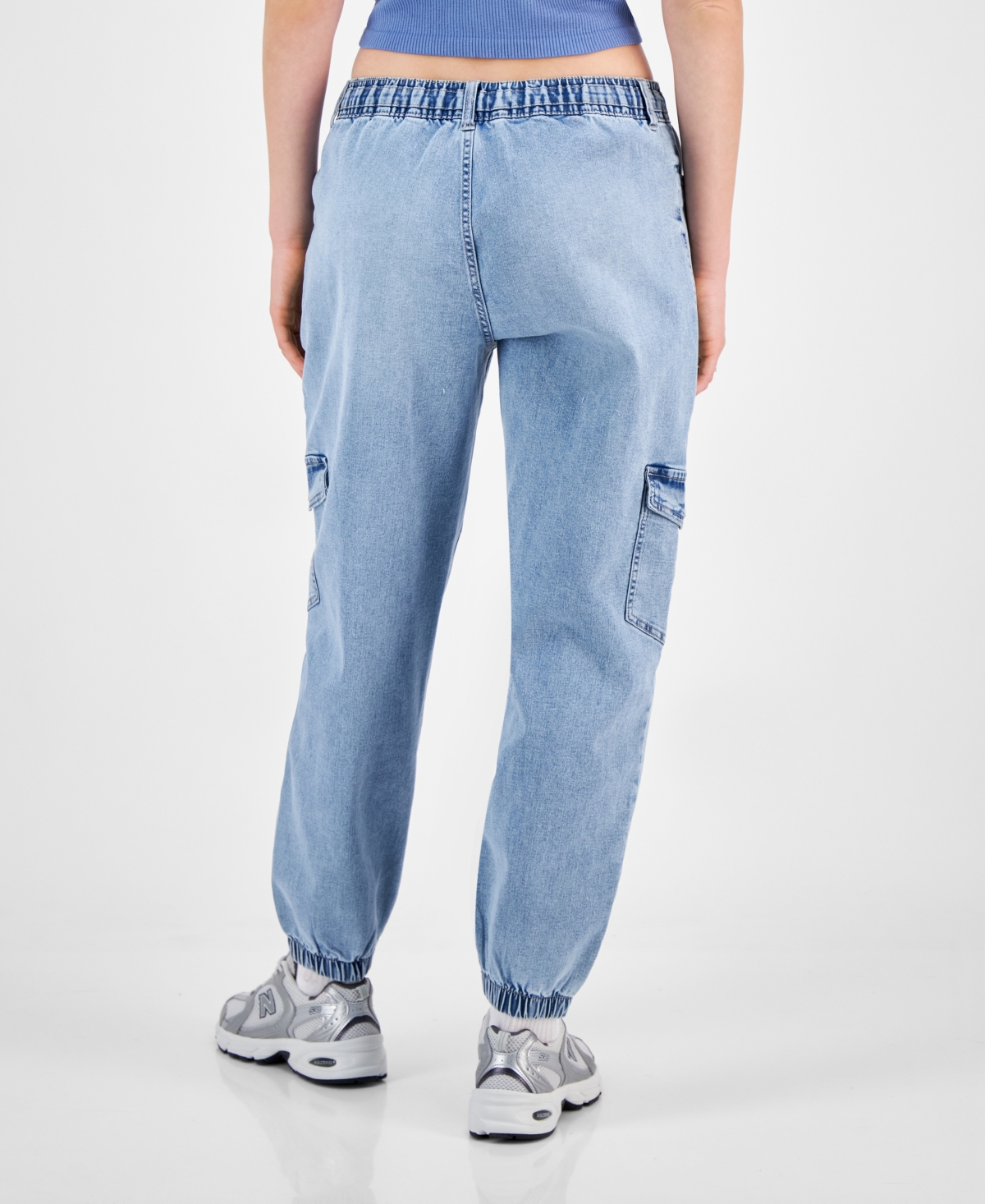 CELEBRITY PINK JUNIORS' DENIM CARGO JOGGERS 
