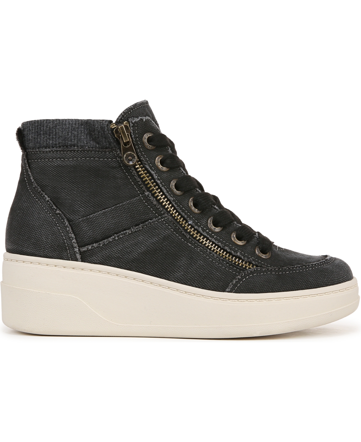 Shop Blowfish Malibu Women's Camden Wedge High Top Sneakers In Black Distressed Canvas