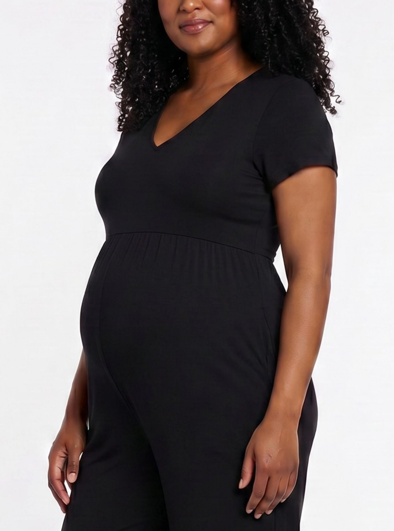 Maternity Short Sleeve V-Neck Flare Leg Jumpsuit - Motherhood