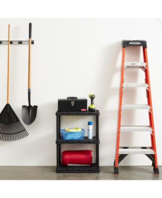 3 Shelf Knect-A-Shelf Fixed Height Light Duty Storage Unit,Black