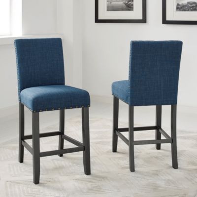 Set of 2 Counter Height Stools with Nailhead Trim-The Pop Home