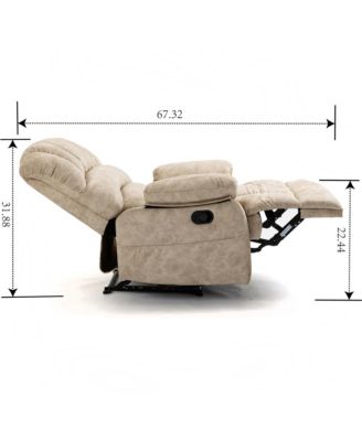 38.50" Large Manual Recliner Chair in Fabric for Living Room