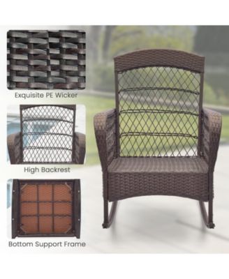 3 Pieces Rocking Bistro Set with 2-Tier Table