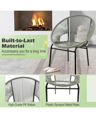 3 Pieces Patio Acapulco Furniture Bistro Set with Glass Table