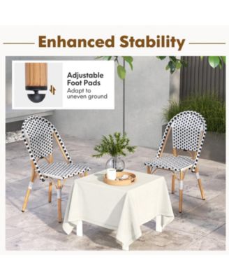 French Bistro Chair Set of 2 with Galvanized Metal Framex