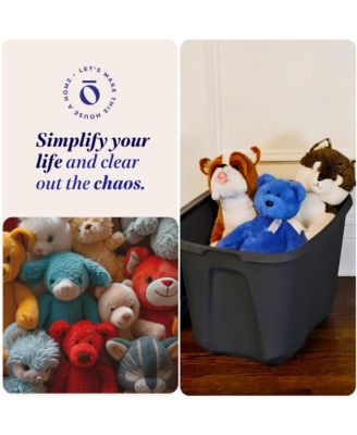 6610BKTS.10 10 Gallon Durable Molded Plastic Storage Bin with Secure Lid