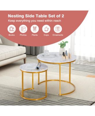Set of 2 Modern Round Stacking Nesting Tables