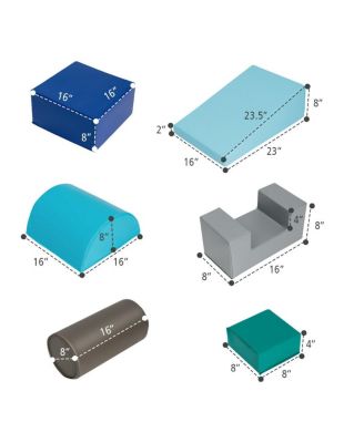 6 Piece Climb Crawl Play Set Indoor Kids Toddler