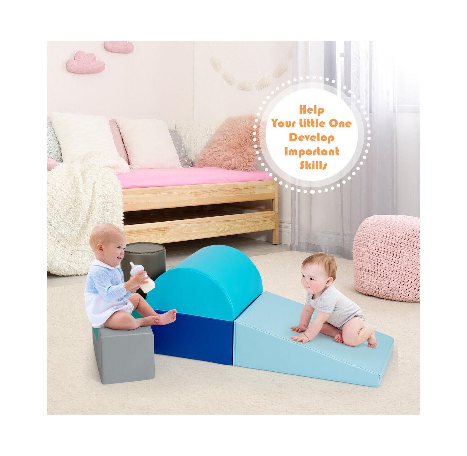 Baby Foam Climb Crawl Indoor 6-Piece Play Set