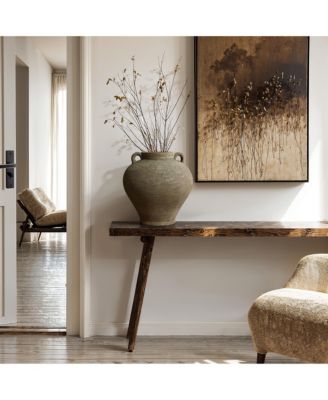 Rustic Brown Terracotta 14.6-Inch Tall Vase