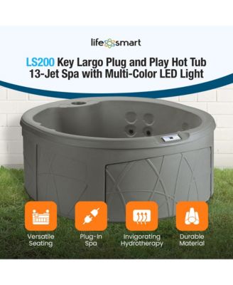 Key Largo Hot Tub Spa with 110 Volt Plug and Play and LED Light, Taupe