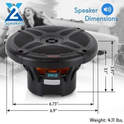 6.5'' Waterproof Bluetooth Marine Speakers with RF Streaming, 600W, Black