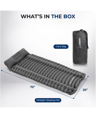 Ultralight Sleeping Pad with Carrying Bag, Compact & Self-Inflating, Gray