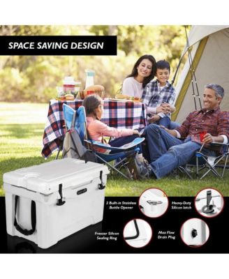 75-Quart Portable Cooler Box, Holds Up to 63 Cans (White)