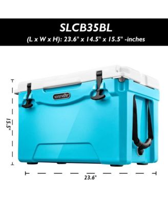 35-Quart Portable Cooler Box, Holds Up to 63 Cans (Blue)