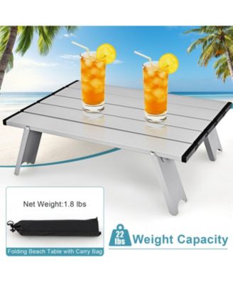 2 Packs 5-Position Outdoor Folding Backpack Beach Table Chair Reclining Chair Set