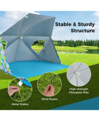 UPF50+ Sun Protection Beach Umbrella Tent with Portable Carrying Bag