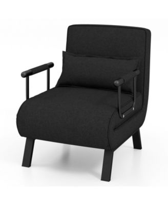 Folding 6 Position Convertible Sleeper Bed Armchair Lounge Couch with Pillow