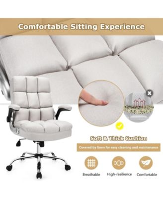 Adjustable Swivel Office Chair with High Back and Flip-up Arm