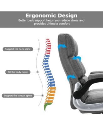 Adjustable Swivel Office Chair with High Back and Flip-up Arm
