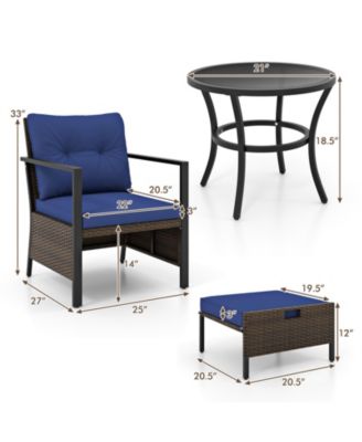 4 Piece Outdoor Furniture Set with Glass Topped Table