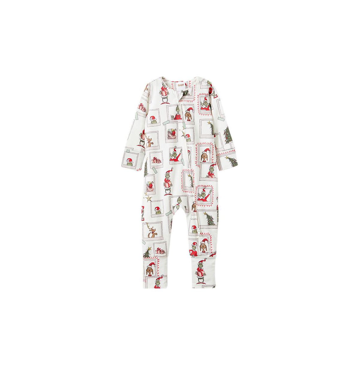 Cotton On Baby Boys The Billie Long Sleeve Zip Romper License -xmas grinch