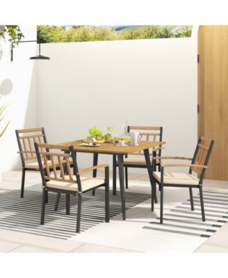 5 Pieces Patio Dining Set with Cushions and 1.9 inches Umbrella Hole