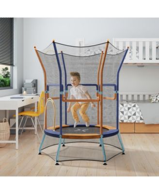 Mini Trampoline for Kids with Safety Enclosure Net and Foam Handles