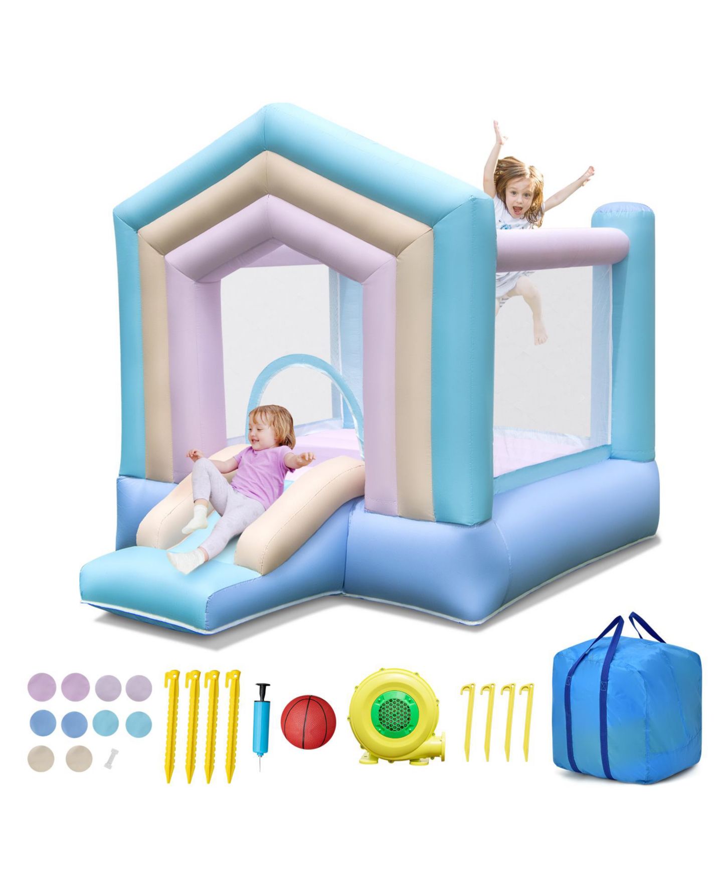 Детская игрушка GOUUN Kids Bounce House with Slide and Basketball Rim Bouncy Castle for Party with 480W Blower — фото 2