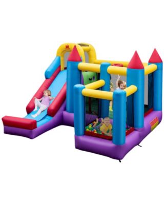 5-in-1 Inflatable Bounce House with 735W Blower and 50 Ocean Balls