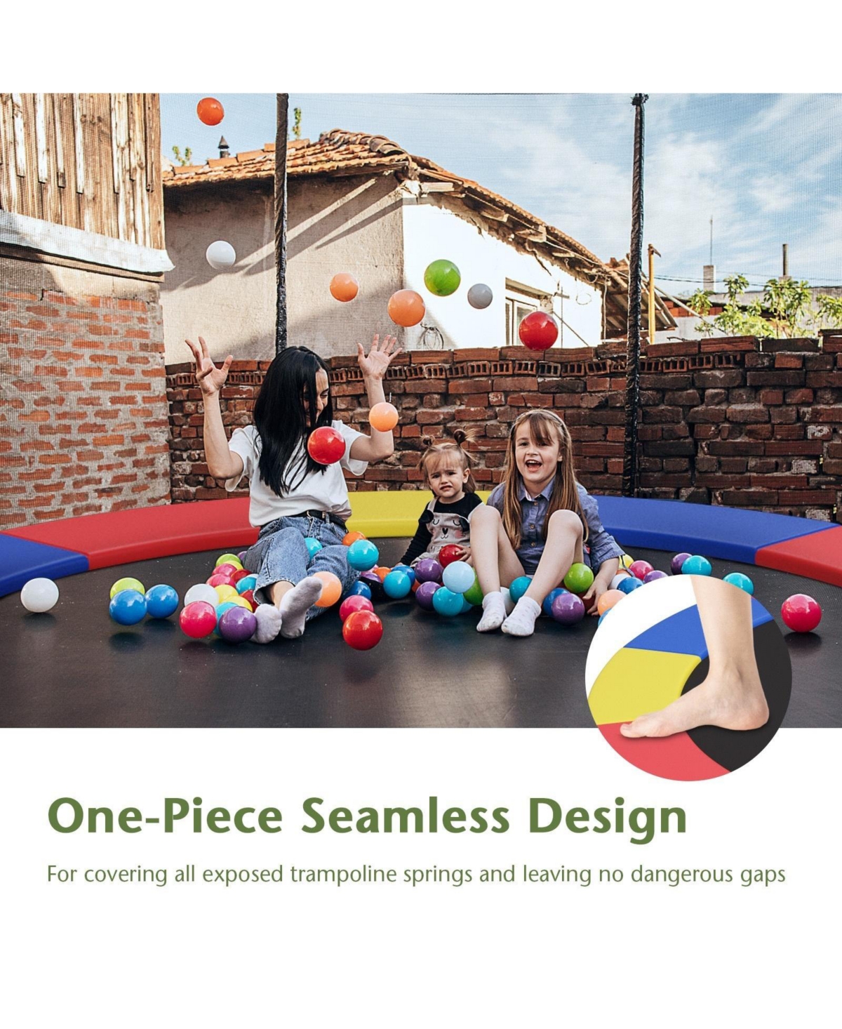 Gouun 12 Feet Waterproof and Tear-Resistant Universal Trampoline Safety Pad Spring Cover