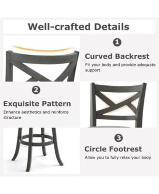 31 Inch Swivel Bar Stools Set of 2 with Hollow Back and Soft-padded Seat-31 inches