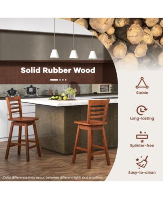 Counter Height Barstools Set of 2 with Footrest for Kitchen Island Bar