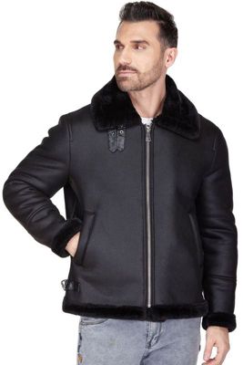 Men's Faux Shearling Bomber Jacket