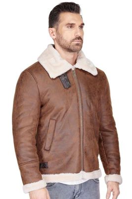 Men's Faux Shearling Bomber Jacket